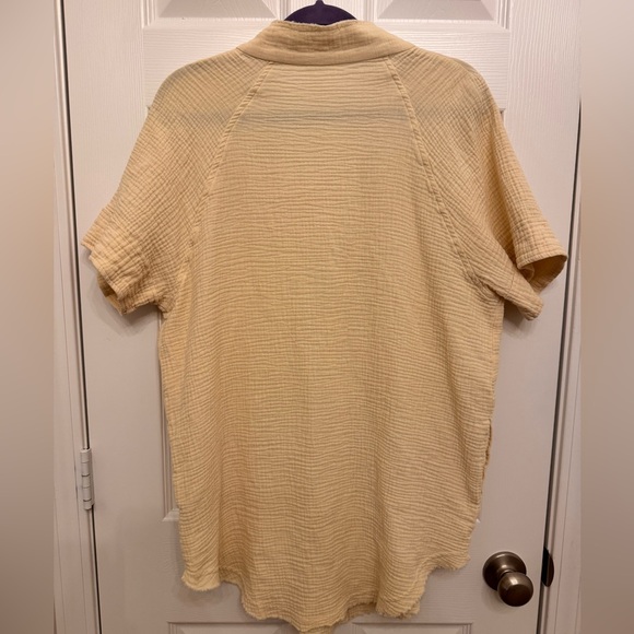 Button Up Butter Yellow Shirt - Picture 2 of 2
